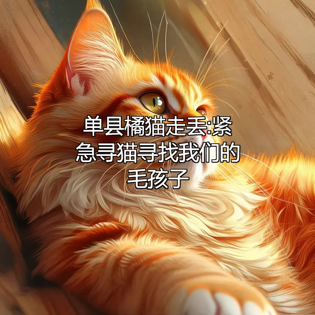单县橘猫走丢:紧急寻猫!寻找我们的毛孩子