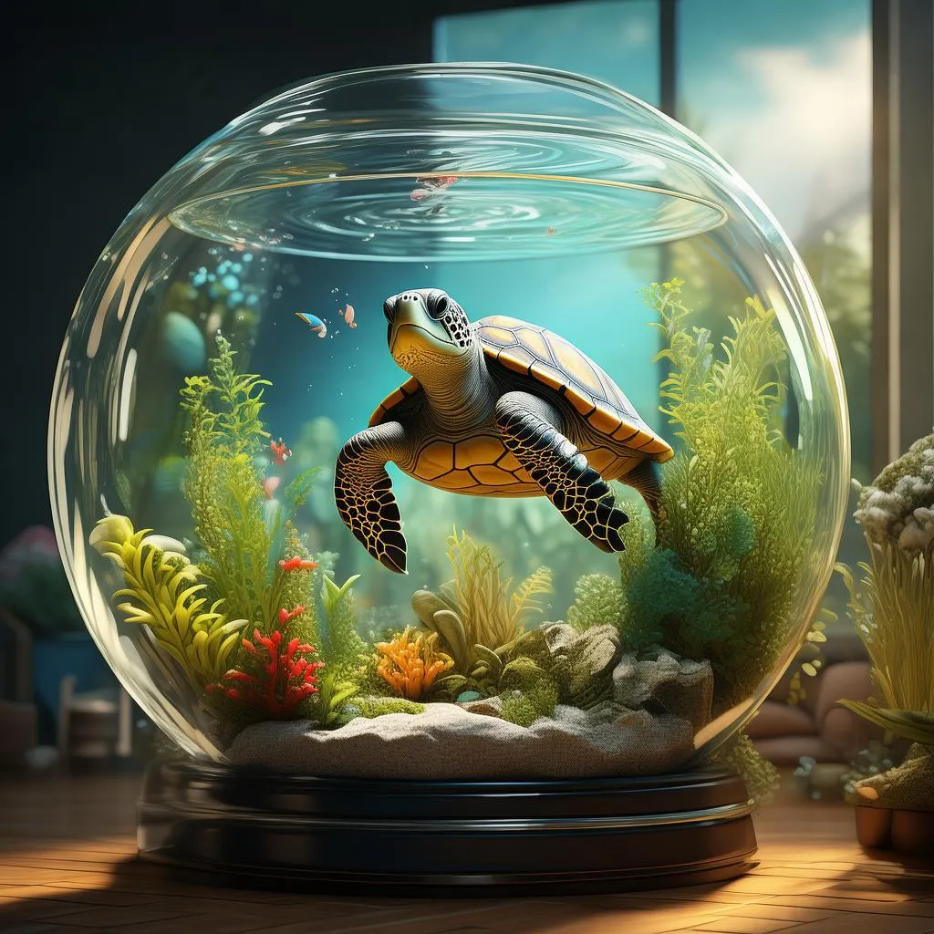 打造梦幻水族世界：乌龟缸绘画教程，让你的宠物缸成为家居亮点