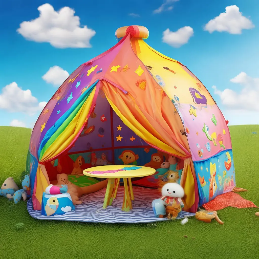 围栏变身乐园，儿童帐篷打造梦幻户外时光