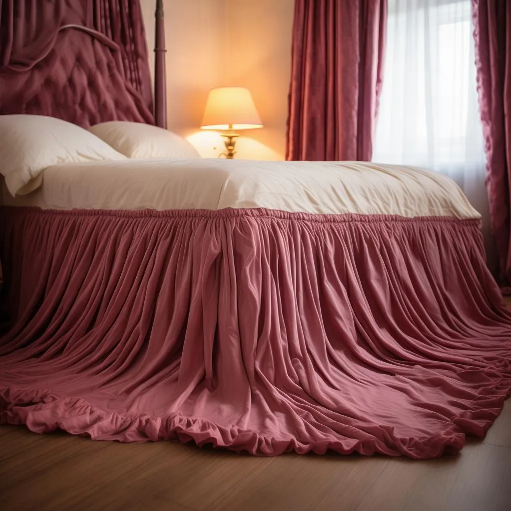 韩版荷叶花边四件套床裙，让你的卧室焕然一新！