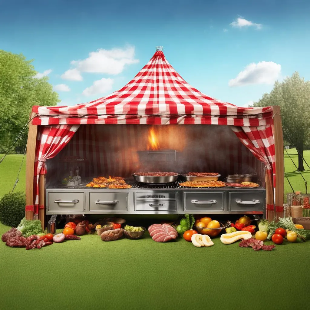 告别油烟烦恼，100斤烧烤架带你开启户外烧烤新体验！