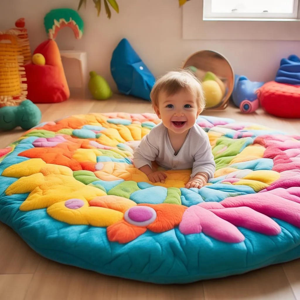 宝宝爬行必备神器！这款爬行地垫，安全、舒适、易清洁，妈妈们都在抢购！