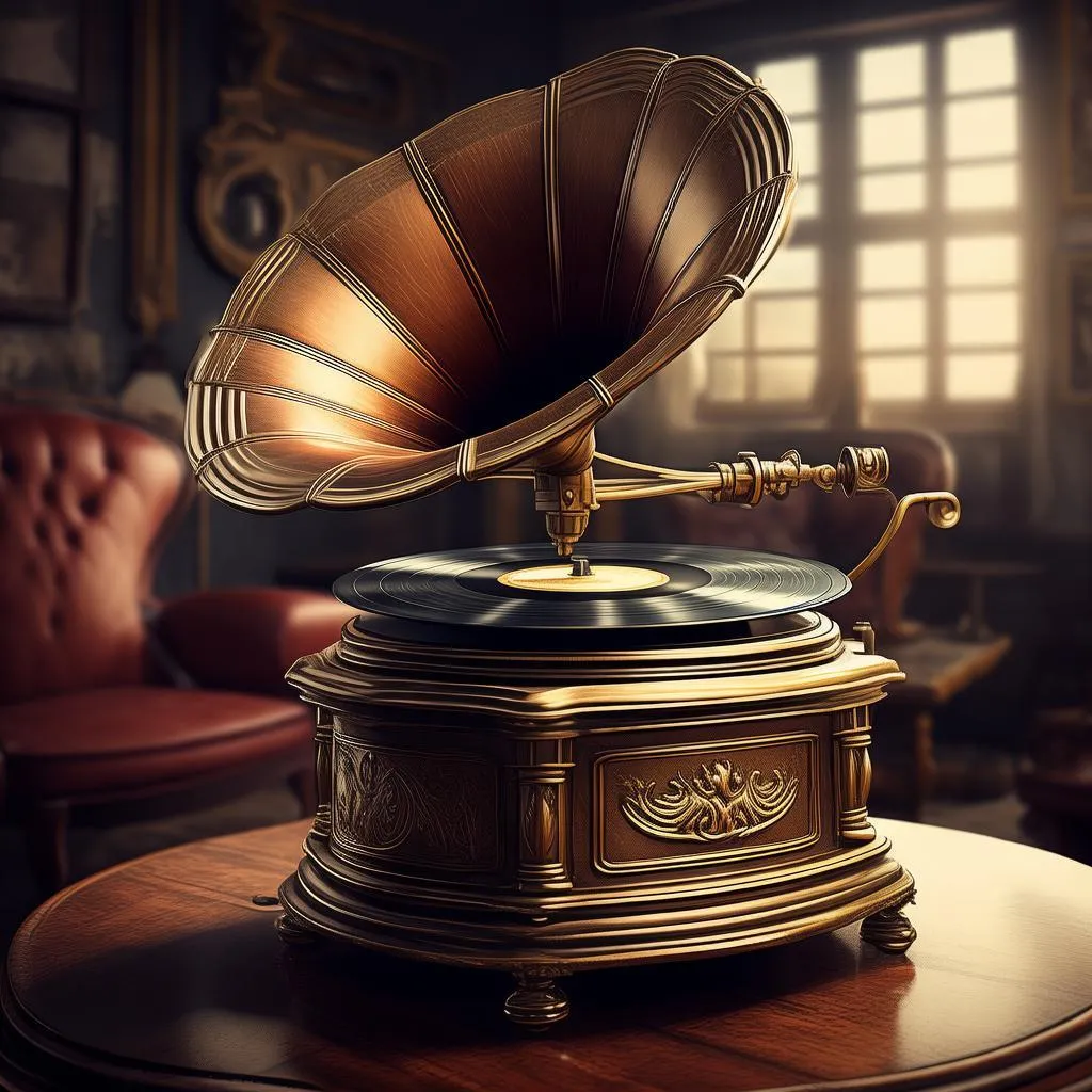 复古魅力，时光流转——揭秘金色留声机的传奇魅力