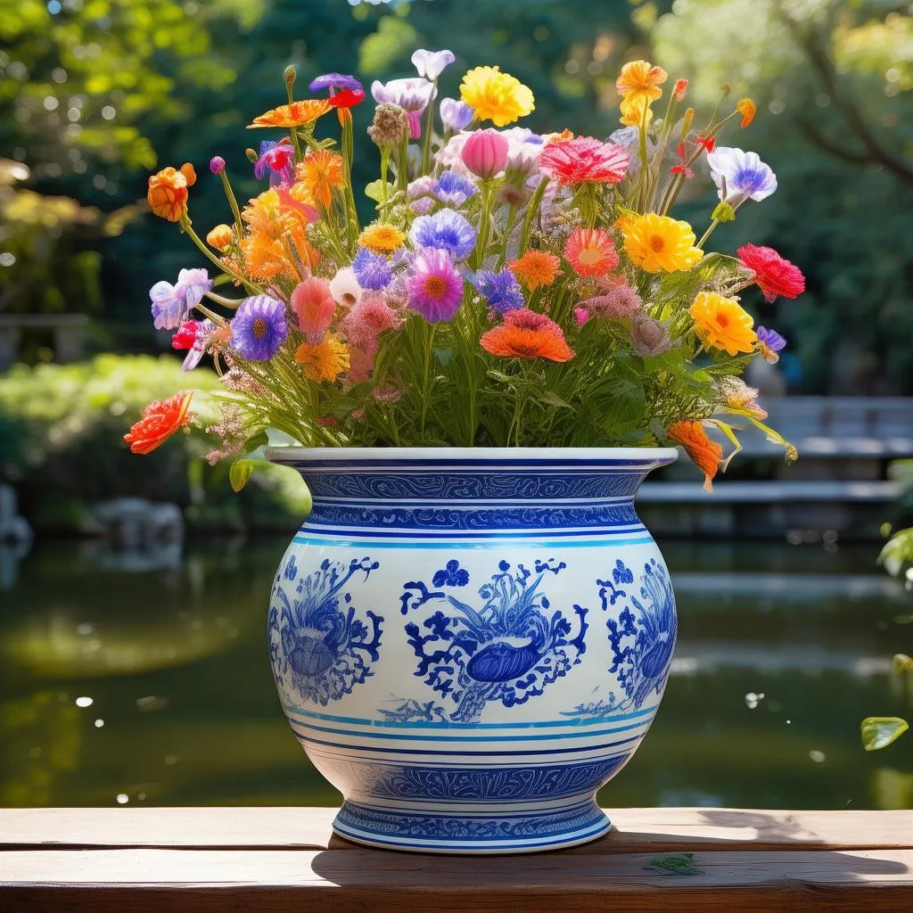 家居艺术新风尚，欧式彩绘马桶花盆，打造优雅生活空间