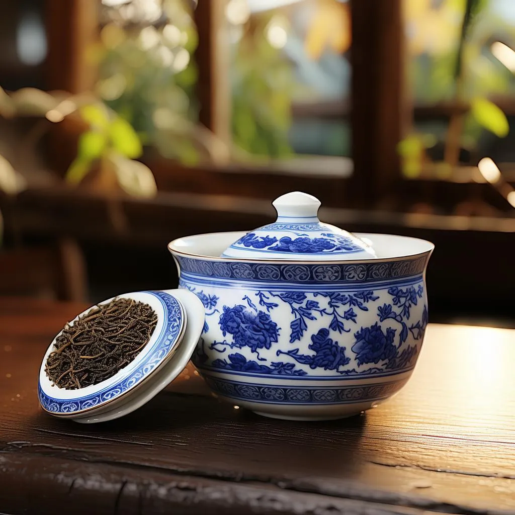 道光四方青花茶叶罐：传承经典，品味生活之美