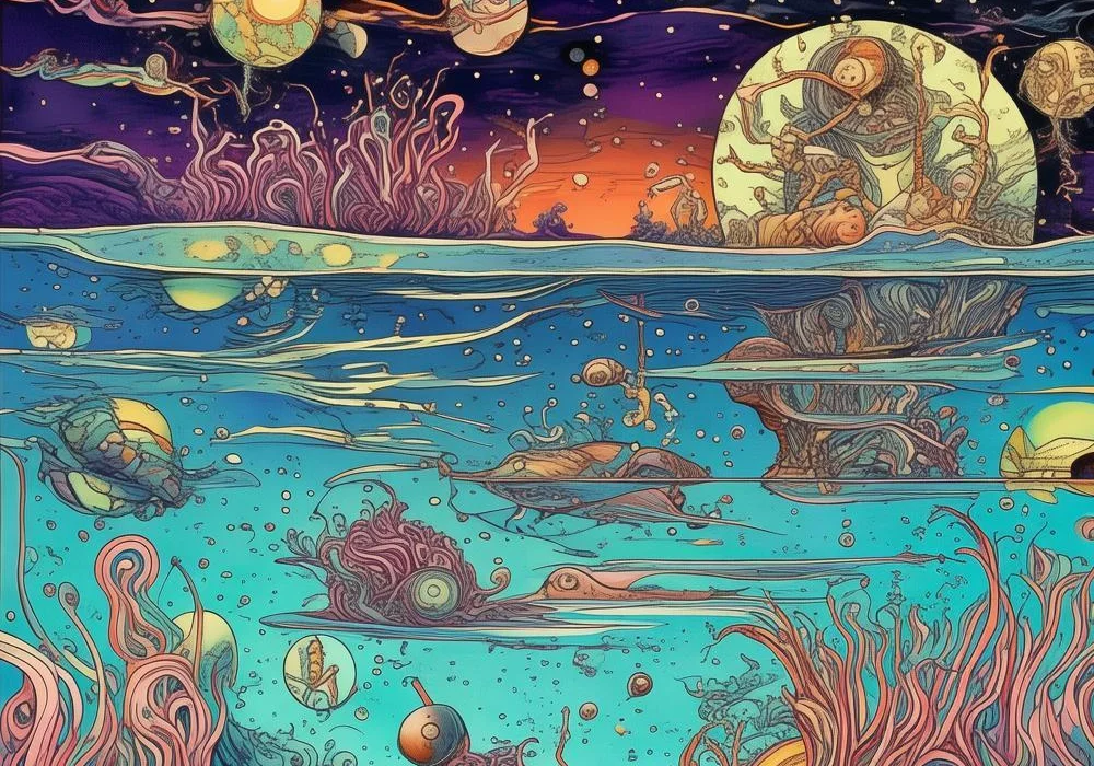 梦河豚戏水：一场梦幻般的河岸奇遇