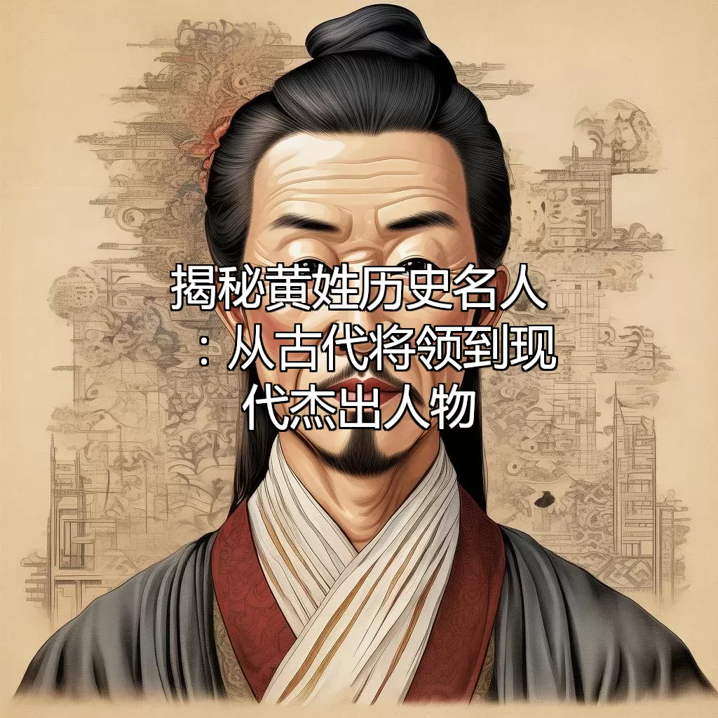 揭秘黄姓历史名人：从古代将领到现代杰出人物