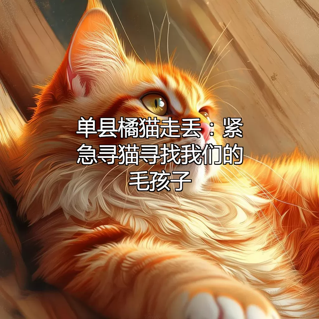 单县橘猫走丢：紧急寻猫！寻找我们的毛孩子