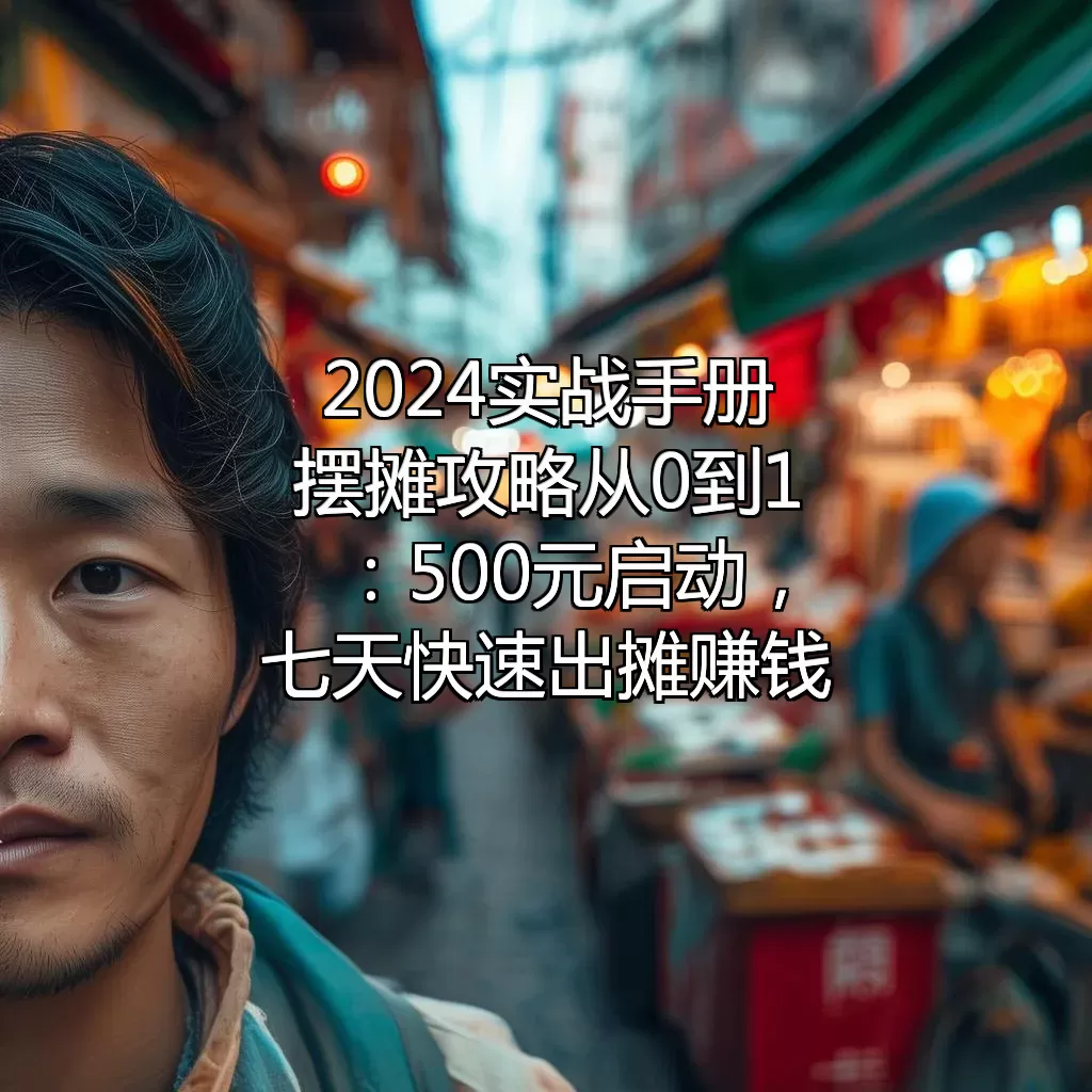 （2024实战手册）摆摊攻略从0到1：500元启动，七天快速出摊赚钱
